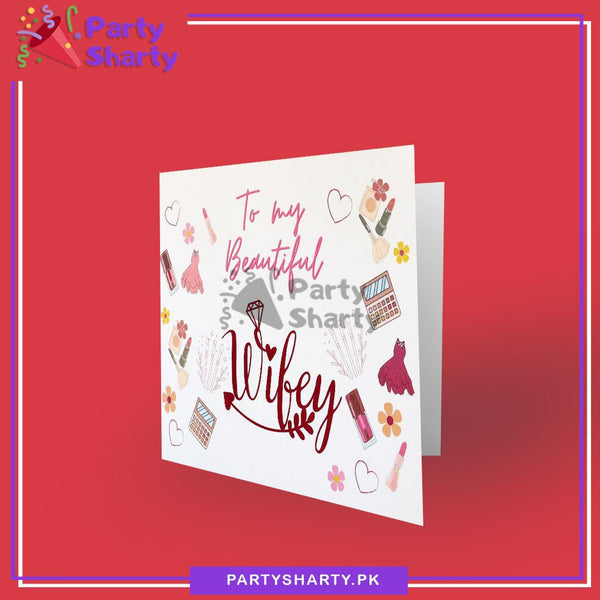 To my Beautiful Wife Heart Design Greeting Card For Wife Birthday Cele ...