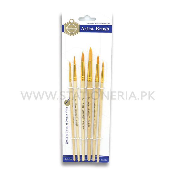 Keep Smiling Brushes ROUND Value Pack Of 6