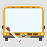 DOUBLE WHITE BOARD WITH MARKER BUS SHAPE