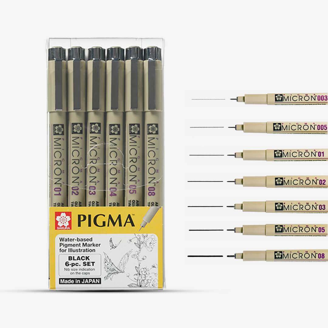 SAKURA PIGMA MICRON BLACK FINELINER PEN SET OF1