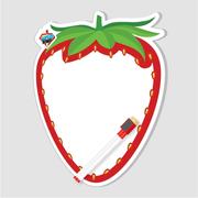 DOUBLE WHITE BOARD WITH MARKER STRAWBERRY SHAPE