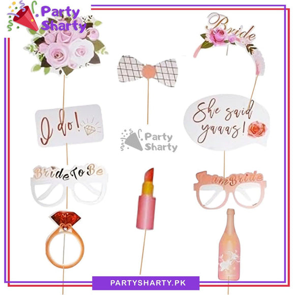 10pcs/Set Bridal Shower Theme Photo Booth Props For Bride to be Theme Party Celebration & Decoration
