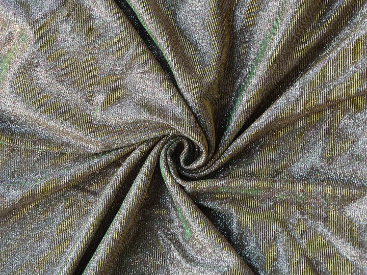 Golden & Silver Rainbow Stripes Shimmer Satin Bonding Fabric – Stationeria