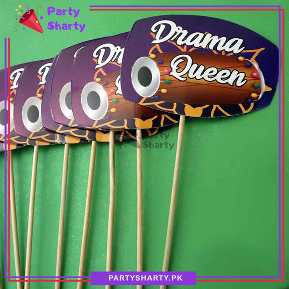 Drama Queen Dholki Theme Cup Cake / Mithai Topper For Dholki Theme Party and Decoration