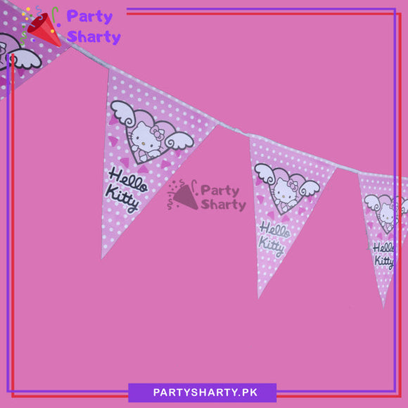 Hello kitty Party Flags Pack of 10 For Hello kitty Birthday Theme Deco ...