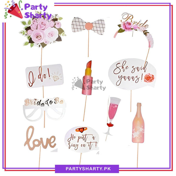 11pcs/Set Bridal Shower Theme Photo Booth Props For Bride to be Theme Party Celebration & Decoration