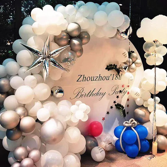 12pcs/lot Water Drop Foil Balloons Exploding Stars Balloon Birthday Pa ...