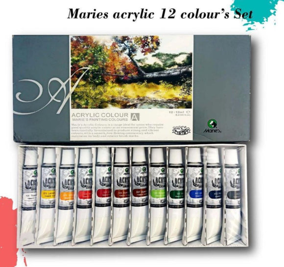 Maries Acrylic Paints Color Set 12 Pieces-12 ml