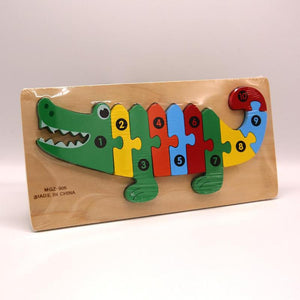Crocodile Number Puzzle Wooden Educational Toys