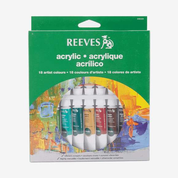 Reeves Acrylic Colors Set Of 18 Colors-12ml