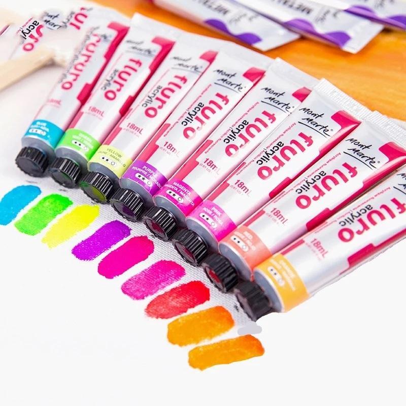 Fluro Acrylic Paint Intro Set 8 Piece- 18 ml – Stationeria