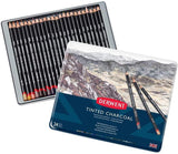 DERWENT TINTED CHARCOAL PENCILS TIN PACK OF 24