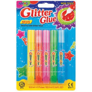 Amos Glitter Glue Neon 5 Pieces/Pack