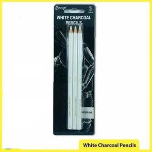 Bianyo White Charcoal Pencil Pack Of 3