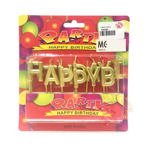 BIRTHDAY ALPHABETS CANDLE - GOLDEN/SILVER
