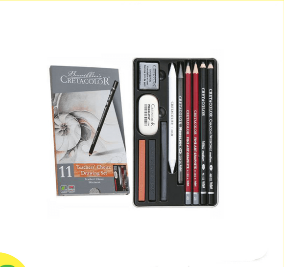 Cretacolor Teachers Choice Graphite – Charcoal – Drawing Pencil Set Of 11 Pcs