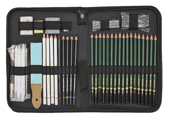 KEEP SMILING ART SKETCHING KIT DRAWING PENCIL SET OF 42PCS – Stationeria