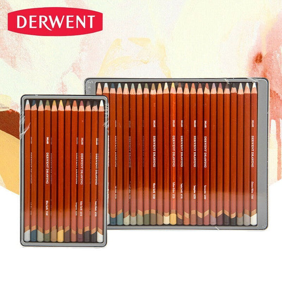 Derwent Drawing Pencil 12-24-Color Tin Set
