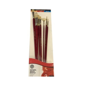 Daler Rowney Natural White Bristle Artist Brush Different Size Pack of 7