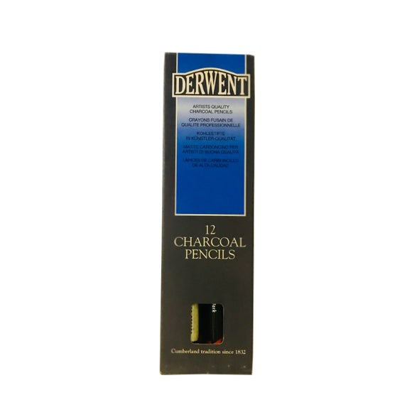 Derwent 12 Charcoal Pencils – Dark Black
