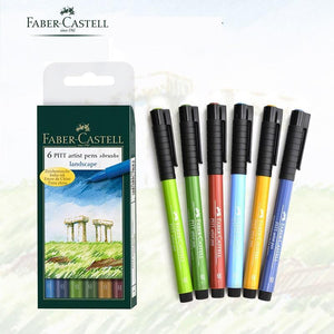 Faber Castell Pitt Artist 6 Brush Pen Wallet Set Landscape