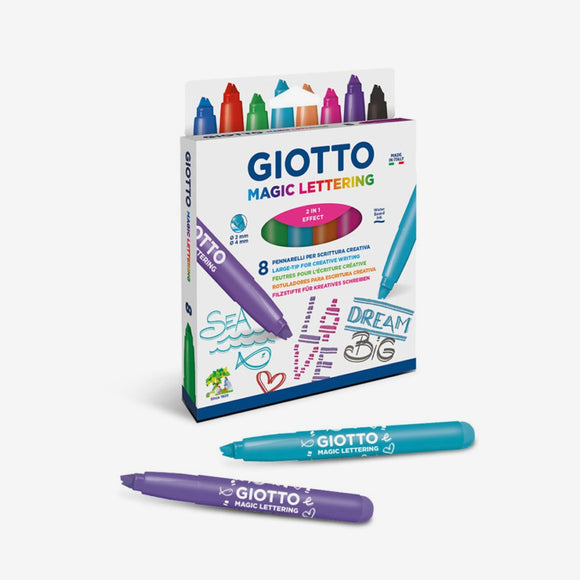 GIOTTO MAGIC LETTERING COLOR MARKER PACK OF 8PCS