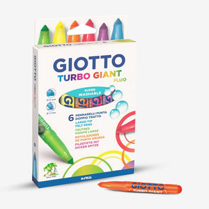 GIOTTO TURBO GIANT FLUORESCENT COLOR MARKERS SET OF 6 PCS