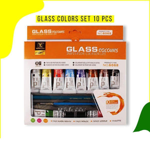 Glass Color Paint Set With Brush And Pencil