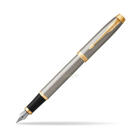 PARKER IM BRUSHED FP SS GT # S0856314 (FOUNTAIN PEN)