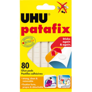 UHU Patafix Glue Pads 80Stick/Pack – White & Yellow