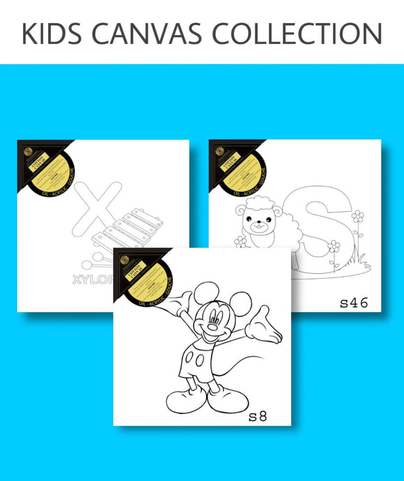 Pre-Drawn Kids Canvas Collection 2 (8x8)