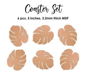 Wooden Coaster Set- Leaf (6 pcs)