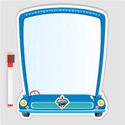 DOUBLE WHITE BOARD WITH MARKER CAR SHAPE