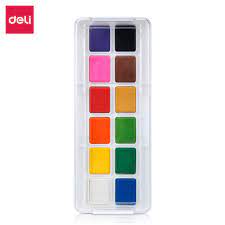 Solid Watercolor Set Of 12 Colors By Deli