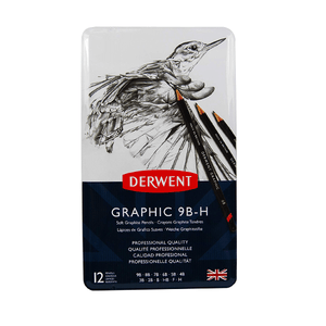 Derwent Graphic Drawing Pencils Soft Metal Tin 12 Count (34215)