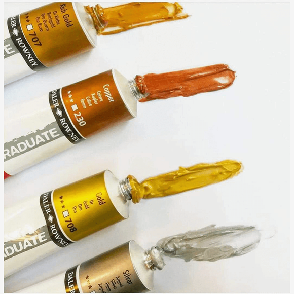 Daler Rowney Graduate Metallic Oil Paint Tubes In 38 ml