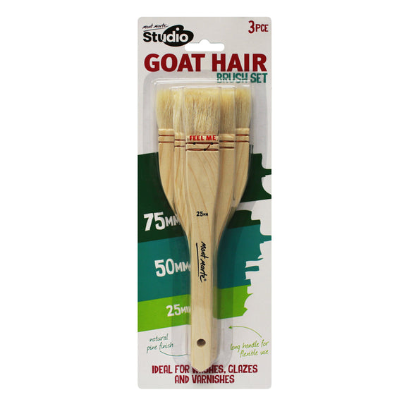 Mont Marte Goat Hair Brushes 3 Pcs