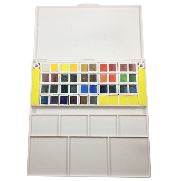 The Color Company Water Color Half Pans-Set of 12, 24, 36