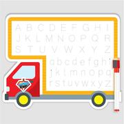 DOUBLE WHITE BOARD WITH MARKER TRUCK SHAPE